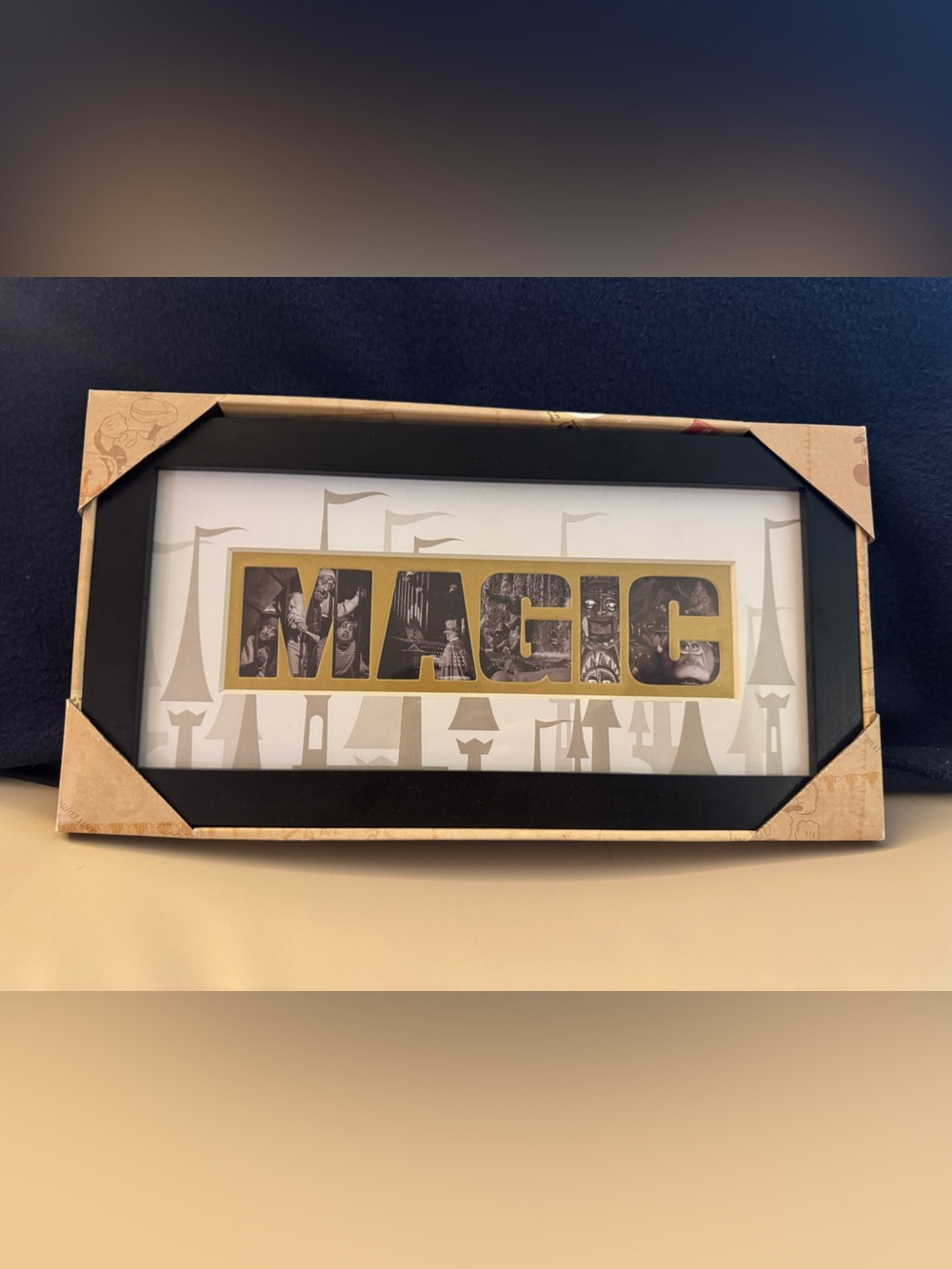 Disney Magic Wall Art Print in Gold and Black - Framed Home Wall Decor
